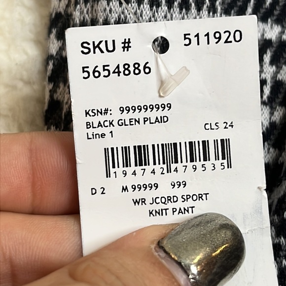 NWT Lands End Womens Black Glen Plaid Jacquard Sport Knit Pants 2X PLUS SIZE - Picture 6 of 11